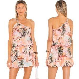 NWT Agua Bendita Dress Afrodita Luau Mini One Shoulder
